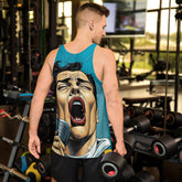 Unisex Tank Top with Musical Design - Side View